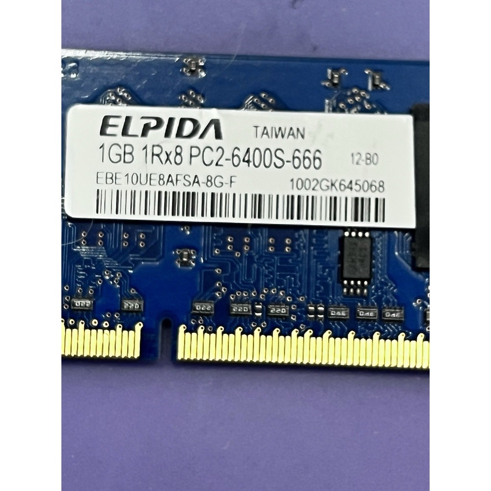 Elpida RAM Laptop 1GB Blue PC2-6400S DDR2-800 SO-DIMM EBE10UE8AFSA-8G-F